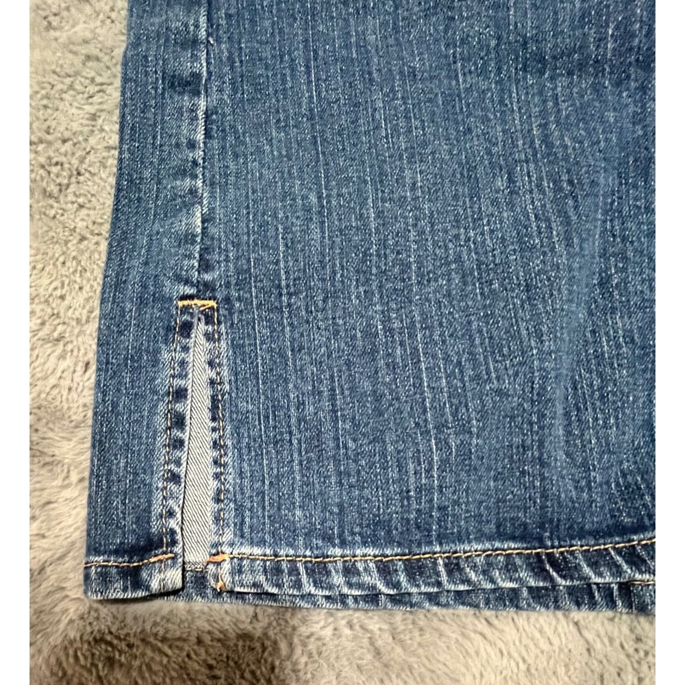 Levis Nouveau Jeans Stretch Denim Mini Skirt Medium Wash Blue Size 8 MIS Slits - Picture 7 of 7